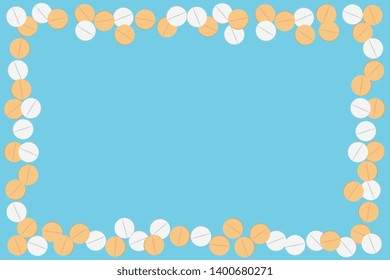 medicine pill page border. flat vector style