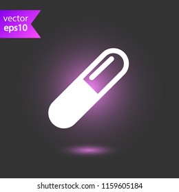 Medicine pill vector icon. Medical capsule sign. EPS 10 flat symbol