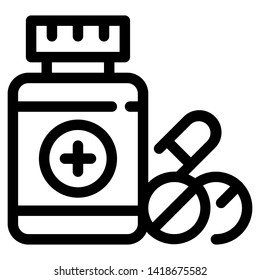 Medicine pills and a bottle