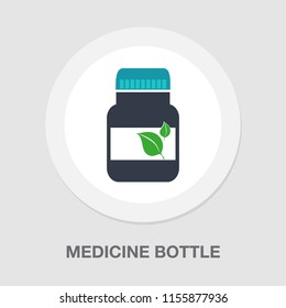 Medicine Pills Bottle Icon. Silhouette Symbol. Medical Drugs Isolated Illustration