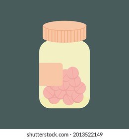 Medicine pills in bottle. Medicines for medical needs