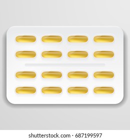 Medicine Pills Capsules Isolated On A Background. Vector Illustration. Pharmaceuticals. Creative Medical Concept