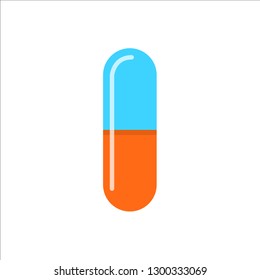 Medicine pills flat icon. Tablets symbol. Health care. Vector Illustration.