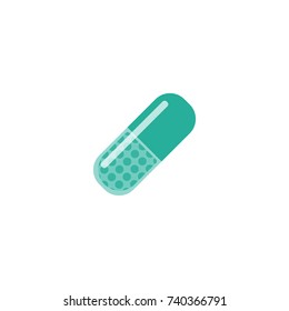 Medicine pills flat icon. Tablets symbol. Health care. Vector Illustration.