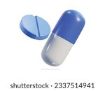 medicine pills icon 3d render vector illustration