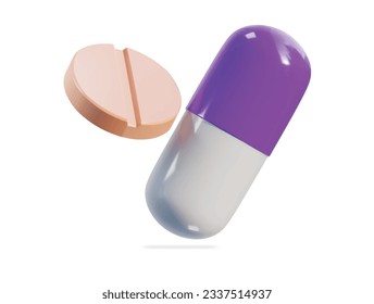 medicine pills icon 3d render vector illustration