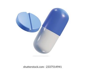 medicine pills icon 3d render vector illustration