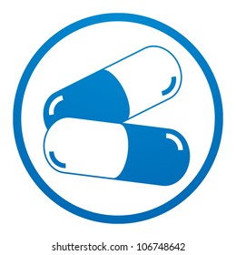 Medicine pills icon, vector.