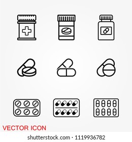 Medicine Pills Icon Vector