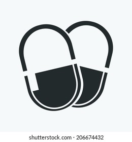 Medicine pills icon, vector.