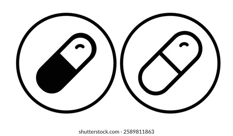 Medicine pills icon vector. Capsule icon set
