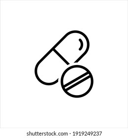 Medicine pills icon vector graphic illustration