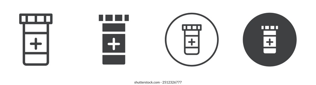 Medicine pills icon Vector logo outline