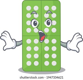 Medicine pills mascot design concept showing a amazed gesture. Vector illustration