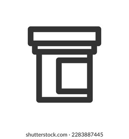 Medicine and pills in pack vector line style icon