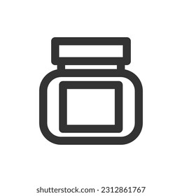 Medicine and pills in pack vector line style icon