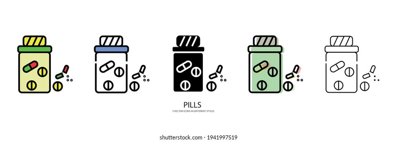 medicine pills vector type icon