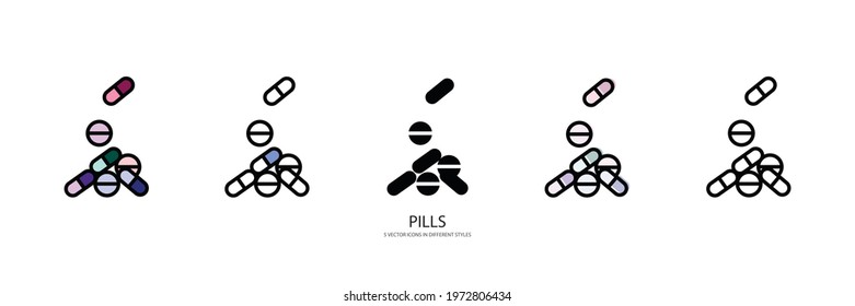 medicine pills vector type icon