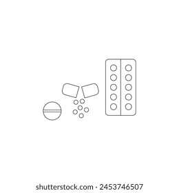 medicine pills vector type icon
