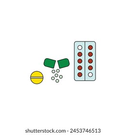 medicine pills vector type icon