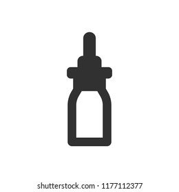 medicine with a pipette. monochrome icon