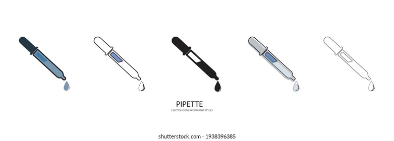 icono de tipo vector pipetta de medicina