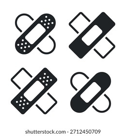 Medicine plaster icon set. Vector illustration.