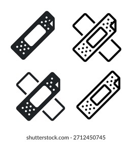 Conjunto de ícone de gesso medicinal. Ilustração vetorial.