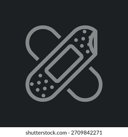Ícone de gesso medicinal. Ilustração vetorial.