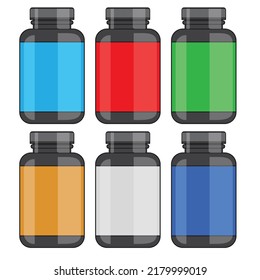 Medizin-Plastikflasche, Vektorgrafik-Design