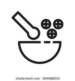 medicine pounder icon or logo vector illustration of isolated sign symbol, vector illustration with high quality black outline.