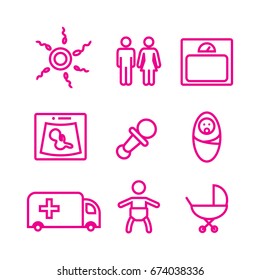 Medicine and pregnancy vector icons