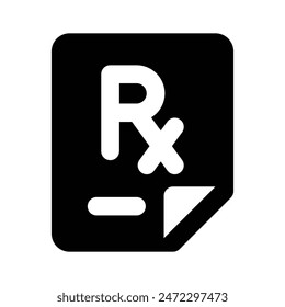 Medicine prescription with clipboard, and flat vector style of medical record