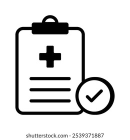 Medicine prescription with clipboard, and vector of medical record