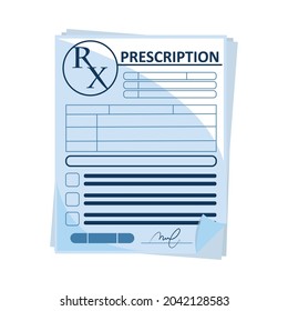 Medicine Prescription Form Icon Isolated