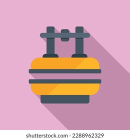 Medicine press machine icon flat vector. Automatic plant. Cotrol form