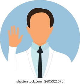 Medicine professional doctor. Illustration, vector, cartoon hand-drawn. Character