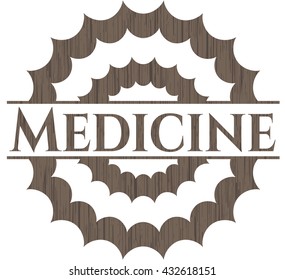 Medicine realistic wooden emblem