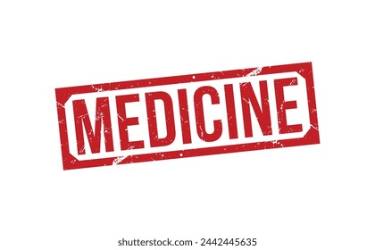 Medicina Estampilla de goma roja diseño vectorial.