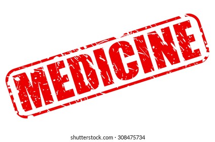MEDICINE red stamp text on white