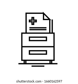 Medicine reports line icon, concept sign, outline vector illustration, linear symbol.