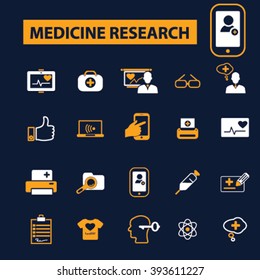 medicine research icons
