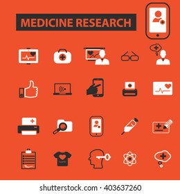 medicine research icons

