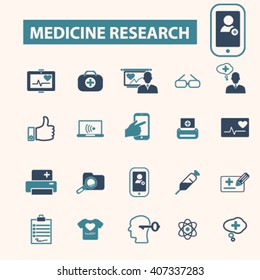 medicine research icons
