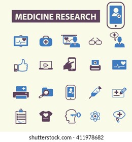 medicine research icons
