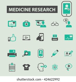 medicine research icons

