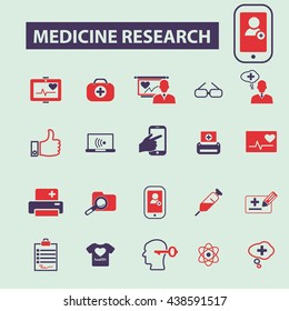 medicine research icons