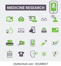 medicine research icons