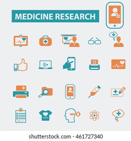 medicine research icons