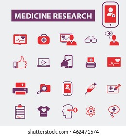 medicine research icons